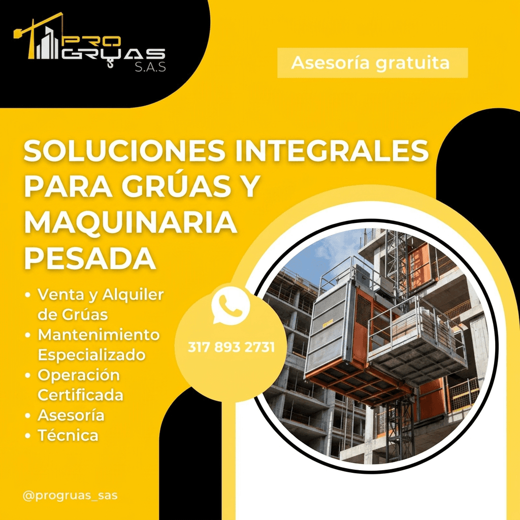 Malacate Progruas operando en fachada de edificio en construcción